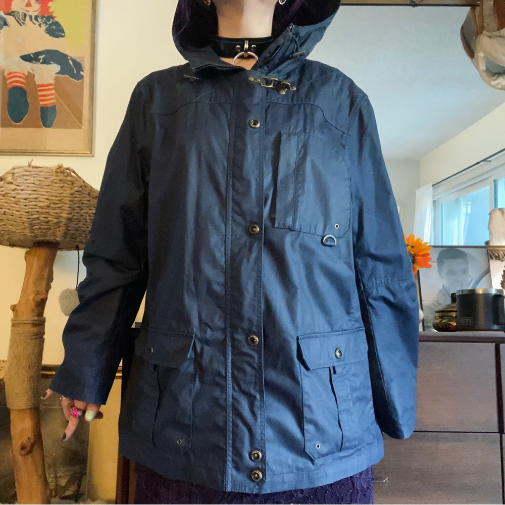 ralph lauren navy blue hardshell field coat / size large - Picture 4 of 6